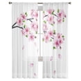 thumbnail image 1 of Dream Cherry Blossom Pink Sheer Curtains for Girl Kids Bedroom Kitchen Window Drapes Curtain Home Decoration, 1 of 5