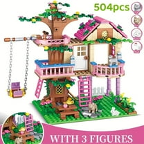 Dream City Friendship Tree House Princess Castle Building Blocks Street View Girls Series House Bricks Model Assembled Toys Kid