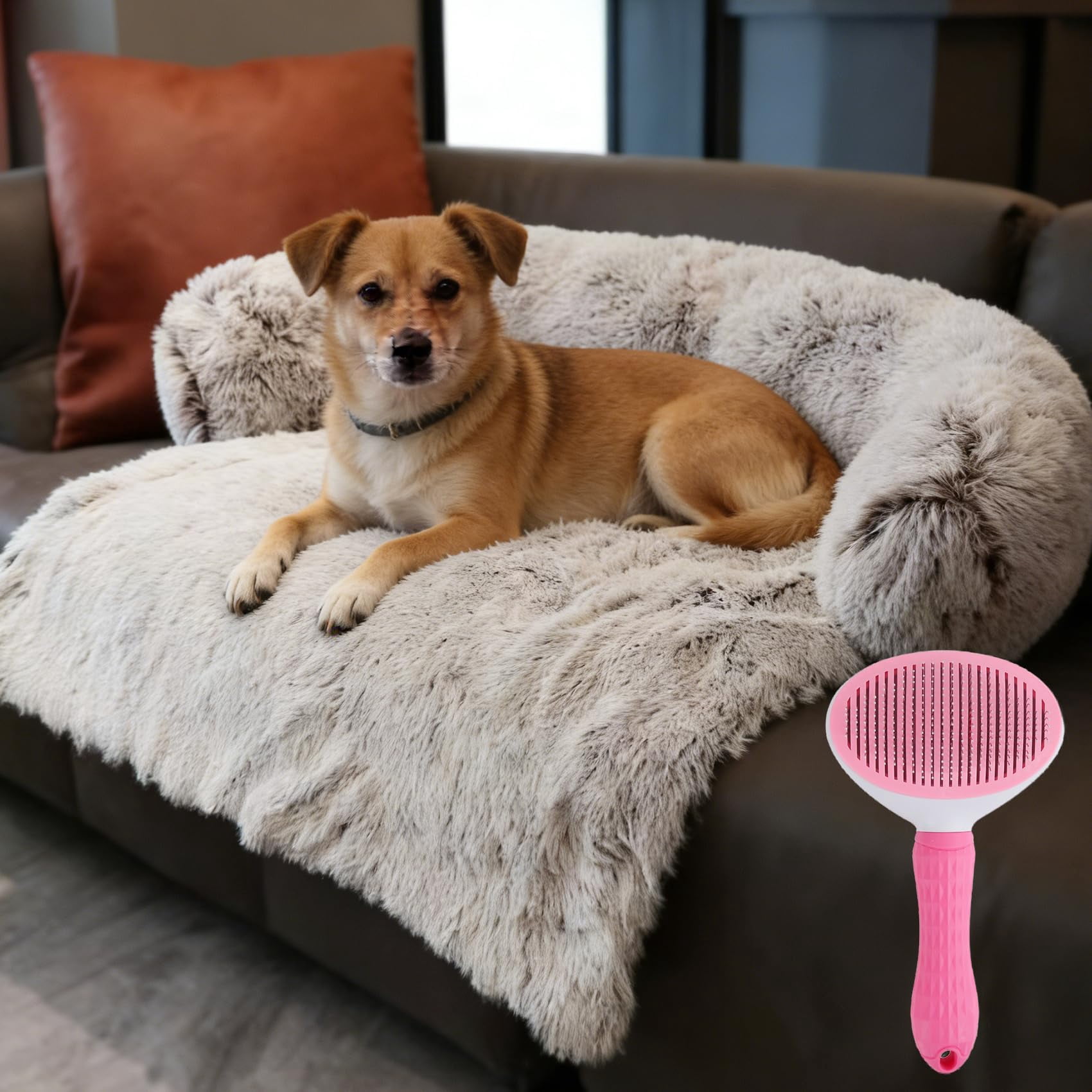 Dream Cloud Pet Sofa Bed, Calming Dog Bed Fluffy Plush Dog Mat, Luxury ...