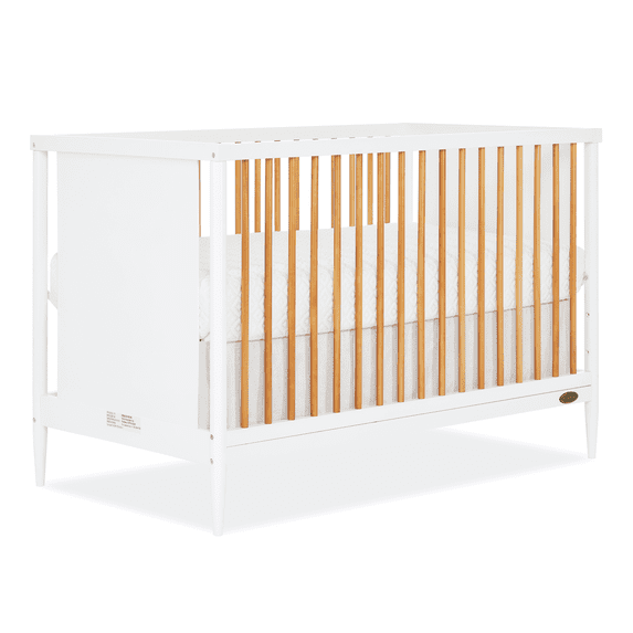 Dream On Me Clover 4-In-1 Modern Island crib With Rounded Spindles, Convertible Crib, Mid- Century Meets Modern, Coordinates With The Clover Changing Table In wWhite And Natural