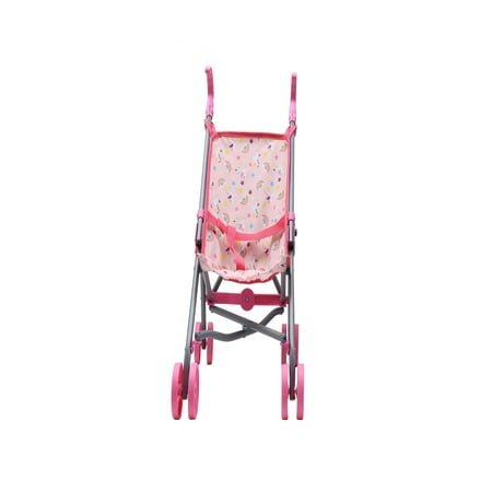 product image of Dream Collection, Doll Stroller - Metal Fold Up and Down Umbrella Stroller for Realistic Pretend Play, Pink - 23”