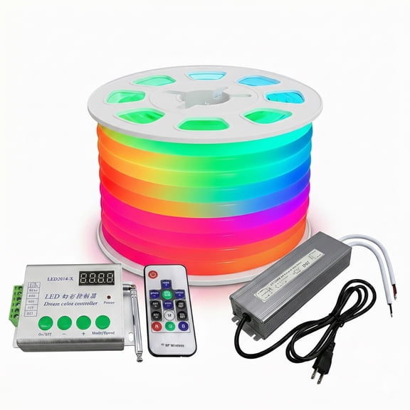 Dream Color RGB Color Changing Chasing SMD LED Neon Rope Light - 24 Volt - 33 Foot Bundle