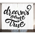thumbnail image 1 of Dream Curtains 2 Panels Set, Inspirational Dreams Come True Lettering on Plain Background Monochrome Design, Window Drapes for Living Room Bedroom, 108"W X 84"L,Black and White, by Ambesonne, 1 of 3