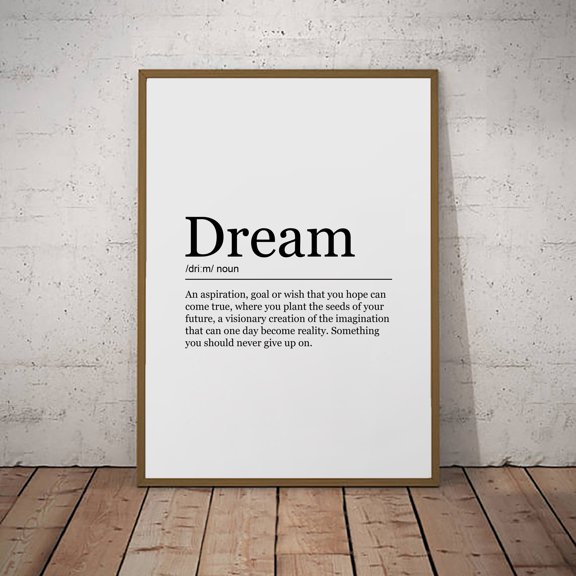 Dream Definition Minimalist Decorative Wall Art Poster , Poster Print Only