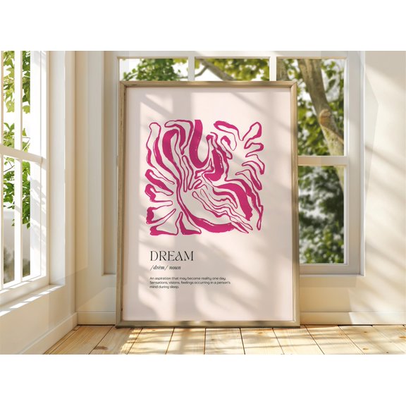 Dream Definition Positive Affirmation Boho Chic Poster , Poster Print Only