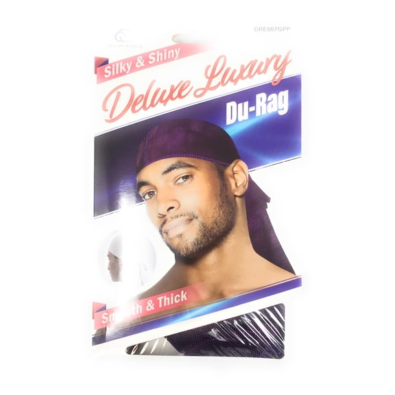 Dream Deluxe Luxury Silky Shiny Durag Wave Builder Smooth Thick Du Rag Glitter Purple