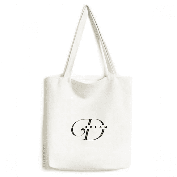 Dream Drink Letters Art Deco Fashion Tote Canvas Bag Shopping Satchel Casual Handbag