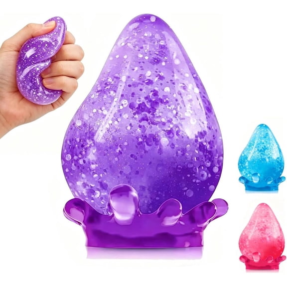 Dream Drop Squishy Fidget , Water Drop Squeeze for Stress Relief, Slow Rising Squishies Sensory Toys with Autism, Malt Sugar Balls Gel Filled Party Favorsf - 3Pack