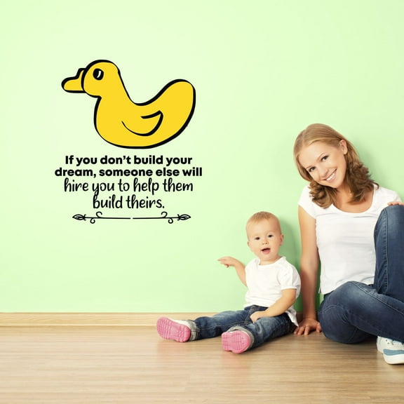 Your Dream Duck Animal Life Quote Cartoon Quotes Decors Wall Sticker Art Design Decal for Girls Boys Kids Room Bedroom Nursery Kindergarten Home Decor Stickers Wall Art Vinyl Decoration (10x10 inch)