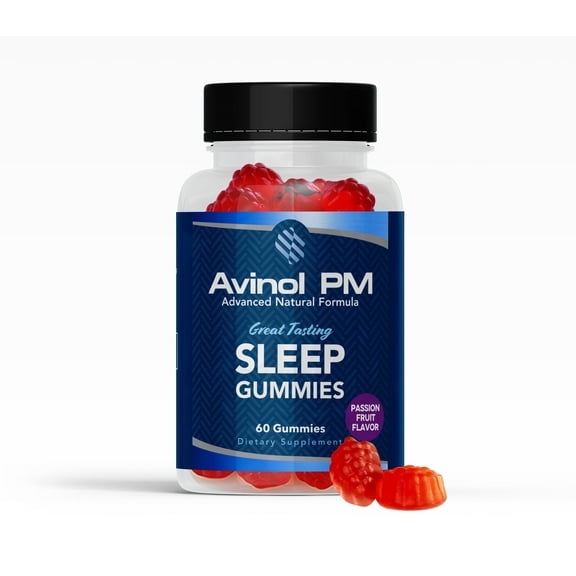 Avinol PM Sleep Aid Gummies - Passion Fruit Flavor, 60 Count