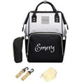 thumbnail image 1 of Dream Embroidery Personalized Large Diaper Bag with Insulated Pockets, Black/Grey, 1 of 6