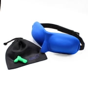Dream Essentials Sweet Dreams Contoured Sleep Mask Kit with Travel Pouch and Earplugs, Travel Set, Gift - Royal Blue