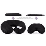 Dream Essentials Travel Flat Pack Neck Pillow Plus Escape Sleep Mask Bundle -Black