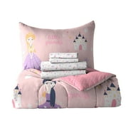 Dream Factory Rainbow Little Princess Twin Bed-in-a-Bag, Pink, Microfiber, Female, Child