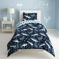 thumbnail image 1 of Dream Factory Sharks Full/Queen 3 Piece Mini Comforter Set, Printed Pattern, Polyester, Cotton, Navy, Child, Unisex, 1 of 21
