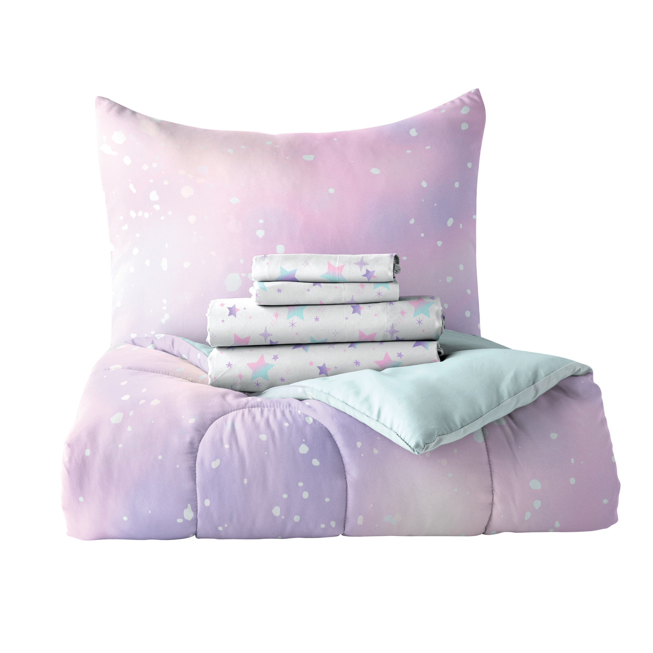 Set Copripiumino In Microfibra Vellutata Dreamy Comforts - Con 2 Federe, Lenzuolo E 2 Tende Abbinate, Motivo Bambù Fiori Bianchi