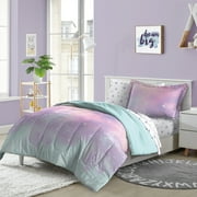 Dream Factory Twilight Twin 5 Piece Comforter Set, Polyester, Microfiber, Pink, Child, Unisex
