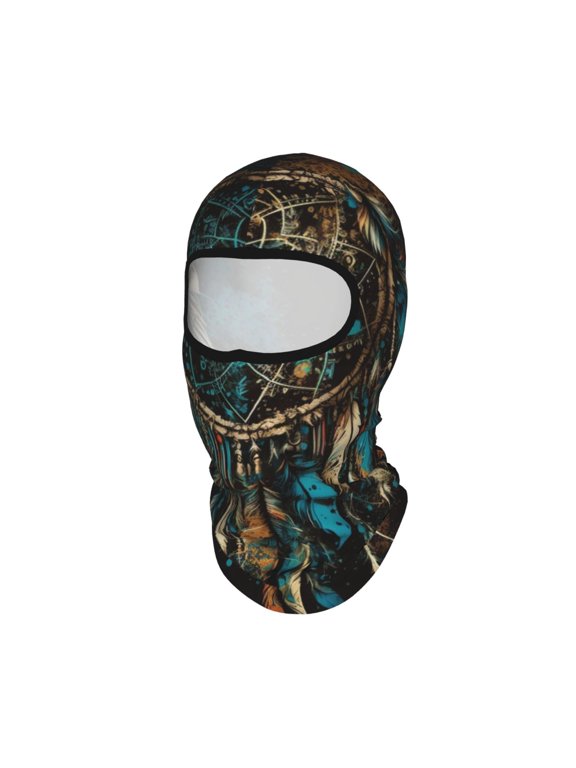 Dream Feather Tribal Boho Unisex Balaclava Ski Mask Full Face Cover for Cold Weather & UV Protection, Breathable Cooling Helmet Liner