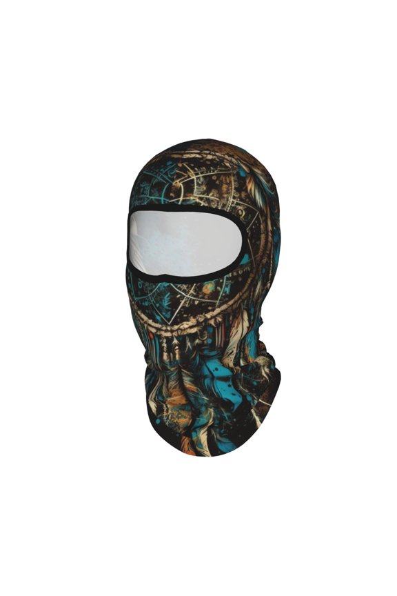 Dream Feather Tribal Boho Unisex Balaclava Ski Mask Full Face Cover for Cold Weather & UV Protection, Breathable Cooling Helmet Liner