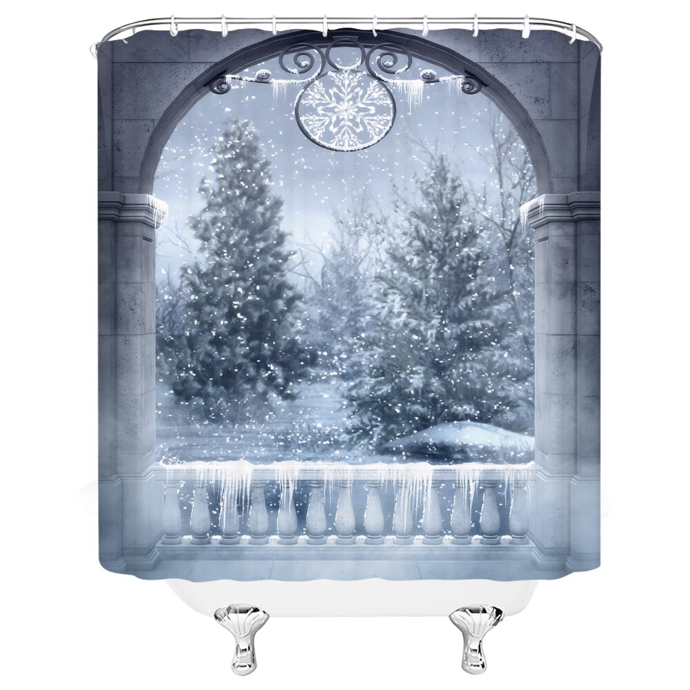 Dream Forest Shower Curtain 3D Garden Flowers Green Plant Tree