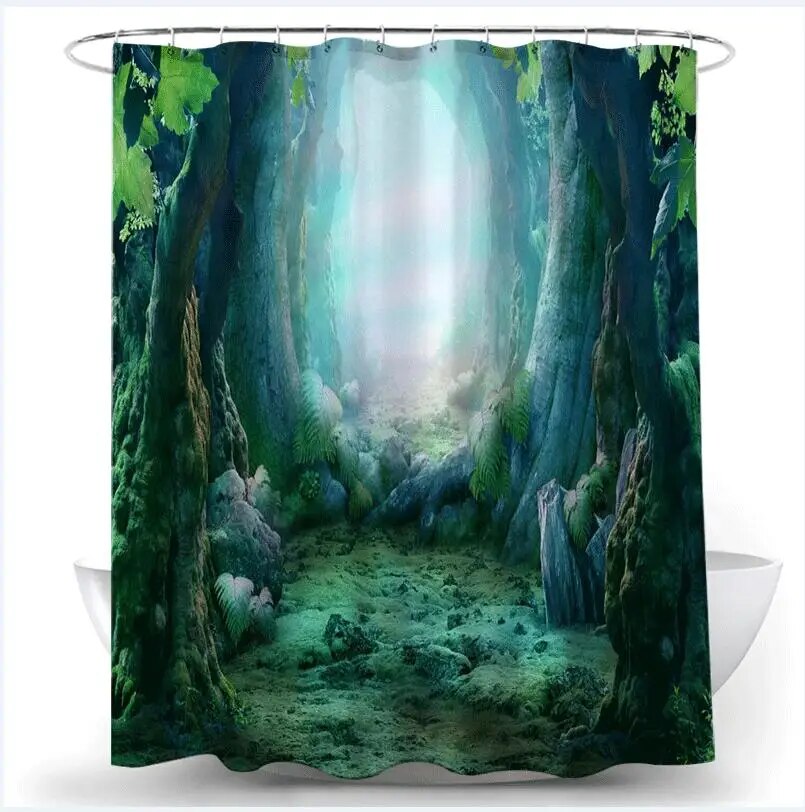 Dream Forest Shower Curtain Magic Trees Creative Scenery Modern Natural
