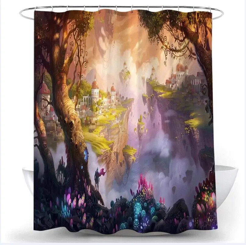 Dream Forest Shower Curtain Magic Trees Creative Scenery Modern Natural