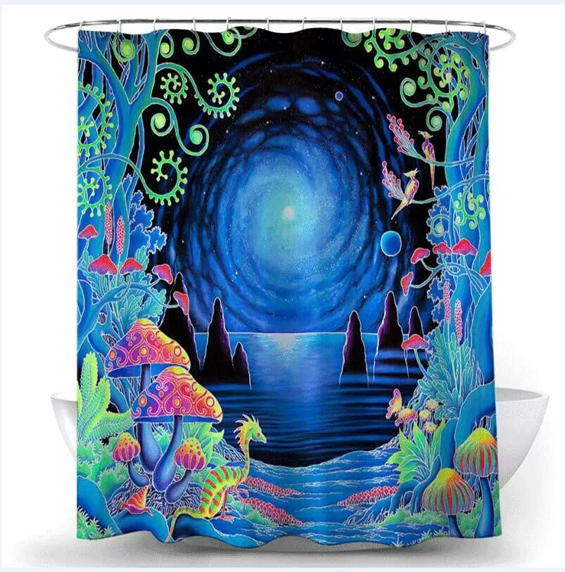 Dream Forest Shower Curtain Magic Trees Creative Scenery Modern Natural