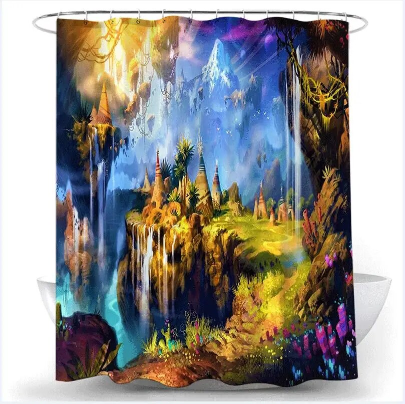 Dream Forest Shower Curtain Magic Trees Creative Scenery Modern Natural