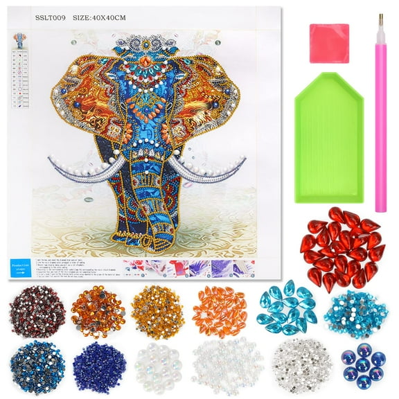 Dream Fun 5D Painting Kits for 6 7 8 9 10 11 12 Years Old Girls Boys, 5D Diamond Art for Adult Kids Age 9-13 Paint by Numbers for Children Elephant Crafts Gifts for 10 11 13 Years Old Teens