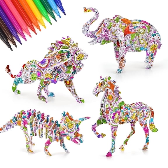 Dream Fun Art and Crafts for Girls Kids, Girls Toy Age 4 5 6 7 8 3D Coloring Puzzle Set for Kids Painting Kit for 9-12 Year Old Girl Boys Art Supplies for Kids Gift for 6-8 Year Old Child Gift