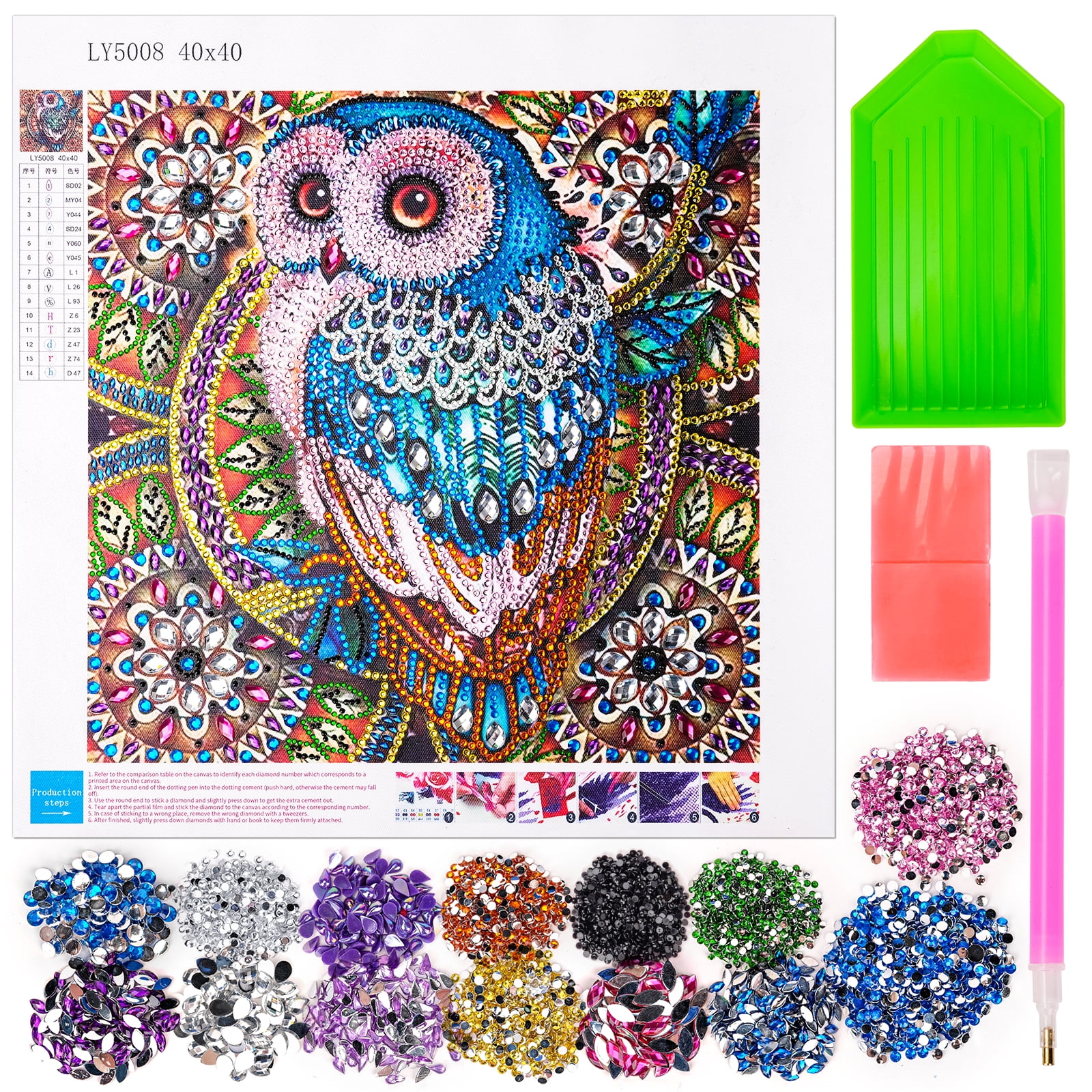 TINY FUN Paquete de 12 kits de pintura de diamantes para adultos, kit de  arte de diamante 5D por números para principiantes, pintura de bricolaje  con
