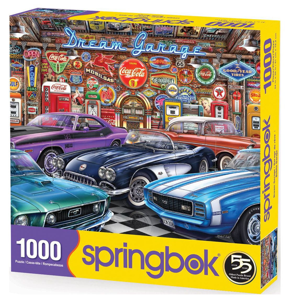 Springbok Dream Garage 1000 Piece Jigsaw Puzzle – Classic Cars