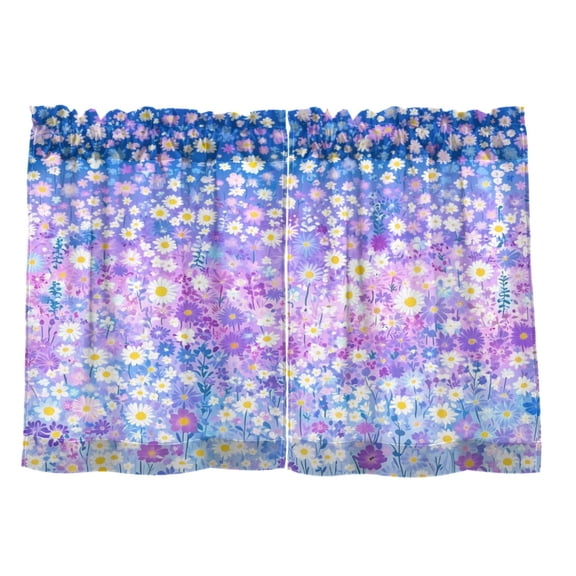 Dream Garden 27"x36" Linen Look Cafe Curtain Set with Privacy and UV Protection