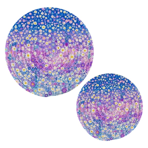 Dream Garden Trivets Potholders Cotton Braided Potholders Heat-Resistant Pads 7.09'' and 9.45''