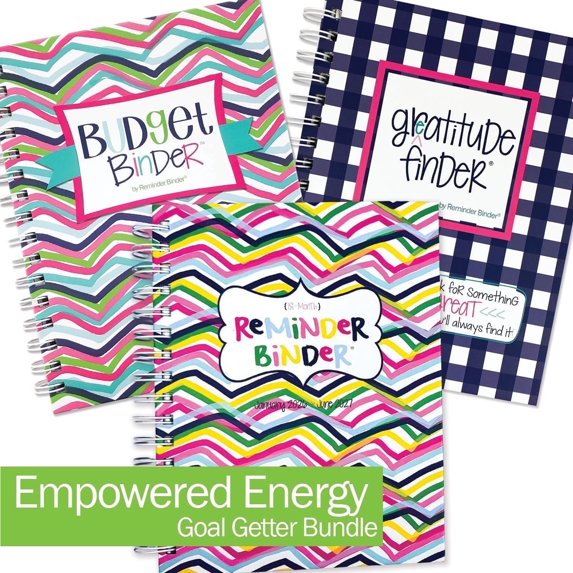 Goal Getter Bundle – Reminder Binder® Planner, Gratitude Finder® Journal & Budget Binder™ with FREE 2026 Desktop Calendar | Empowered Energy