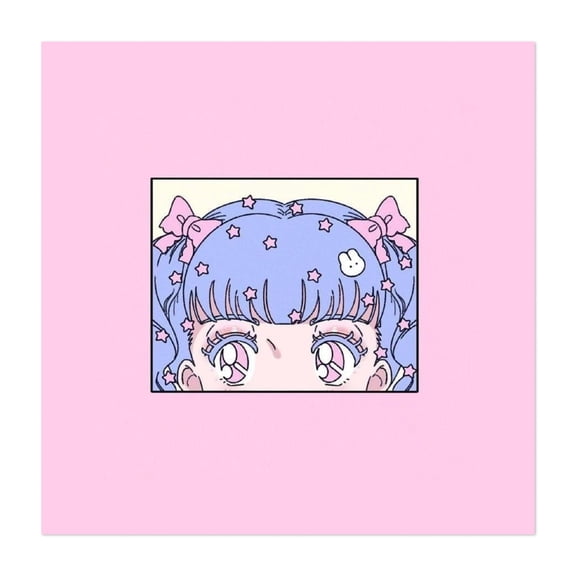 Dream Girl Pastel Colors and Cute Stars - Digital Art Pastel Illustration Stars Unframed Wall Art Print 24 x 24 inches