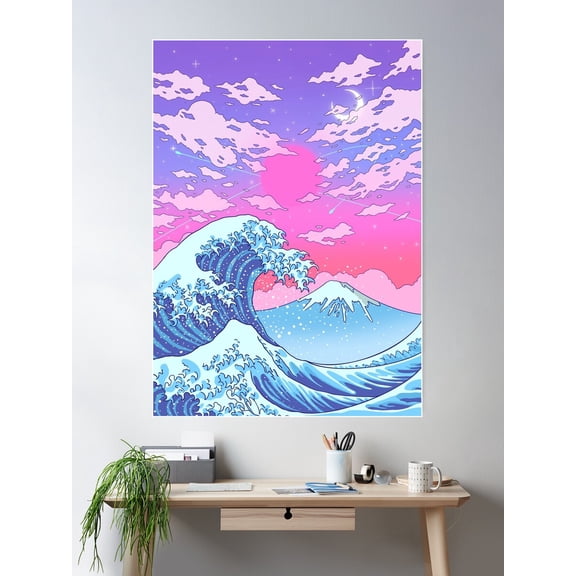 Dream Hokusai Poster Wall Art, Modern Wall Decor For Living Room Bedroom, 8x12 UNFRAMED