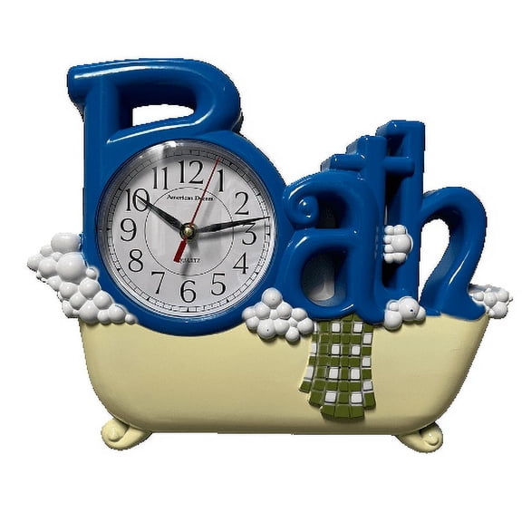 Dream Home 13" Quartz Bath Tub Indoor Wall Clock, Easy Installation