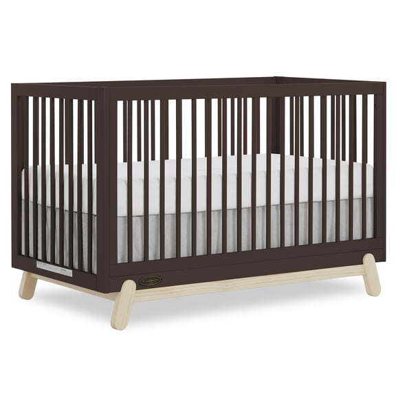 Dream On Me Hygge 5-in-1 Convertible Crib in Chocolate Chip, JPMA & Greenguard Gold Certified, Made of Sustainable Pinewood, Easy to Clean, Safe Wooden Nursery Furniture