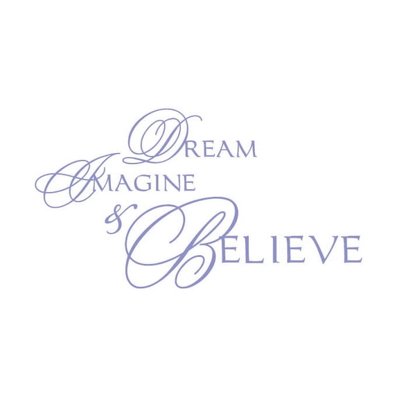 Dream, Imagine and Believe Vinyl Decal - Small - Lavendar