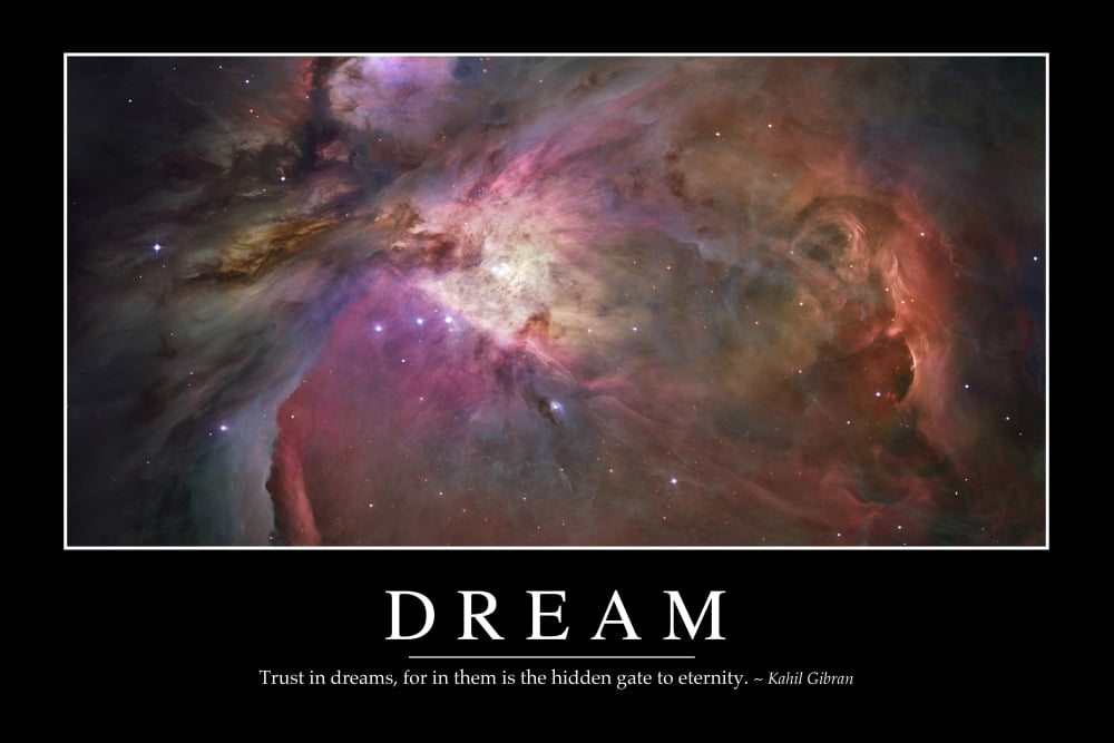 Dream Inspirational Quote and Motivational Poster Canvas Art - Stocktrek Images (34 x 23)
