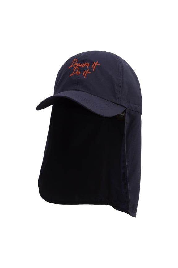 Dream It Do it Embroidered Flap Hats - Navy OSFM