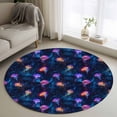 thumbnail image 1 of Dream Jellyfish Round Living Room Rugs 3.3 ft, Ocean Deep Sea Starry Sky Abstract Washable Area Rug with Non-Slip Sturdy Edge Binding Round Front Door Mat Floor Carpet for Entryway, 1 of 9