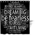 thumbnail image 1 of Dream Kids Shower Curtains Believe Quotes Be Fearless Dream Big Be Yourself Inspirational Theme Cloth Fabric Bathroom Decor Sets with Hooks Waterproof Washable 72\u201dW x 84\u201cH Black and white, 1 of 5