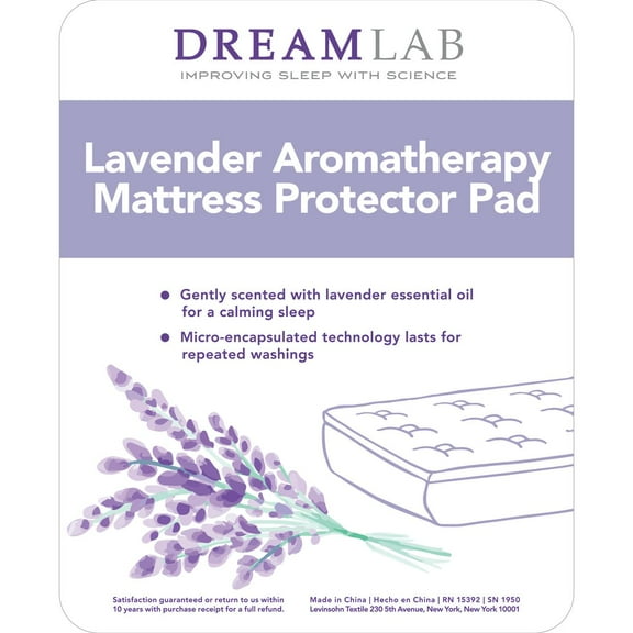 Dream Lab Aroma-Therapy Lavender Fitted Mattress Pad, Queen