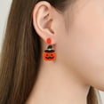 thumbnail image 1 of Dream Lifestyle 1 Pair Women Earrings Cute Ghost Pumpkin Spider Accessory Exquisite Ear Decoration Party Dress-Up Fashion Jewelry Stud Earrings Acrylic Dangle Earrings for Halloween Party, 1 of 8