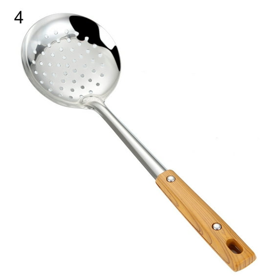 Dream Lifestyle 1 Pcs Specialty Chinese Wok Utensils, Stainless Steel Wok Spatulas/Wok Ladles for Cooking, Wooden Long Handle with Hanging Holes Food Grade & Eco-friendly