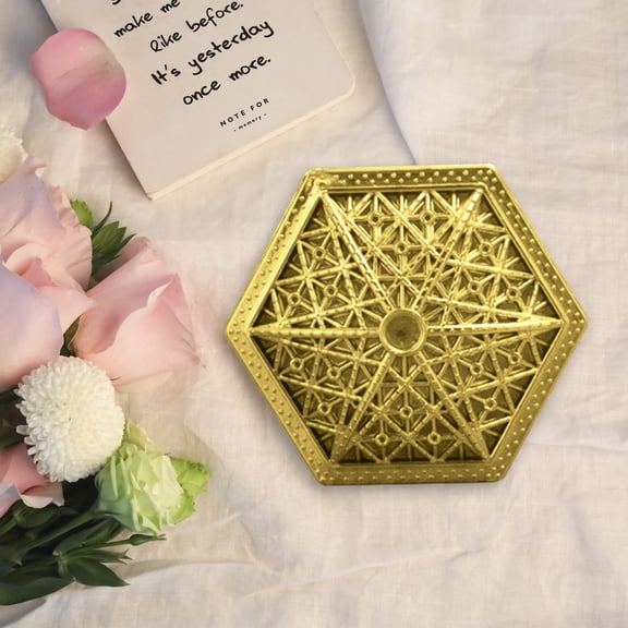 Dream Lifestyle 12Pcs Candy Box Western-style Hollow Out Hexagon Multipurpose Delicate Packaging Golden Plated Wedding Party Candy Chocolate Container Party Supplies