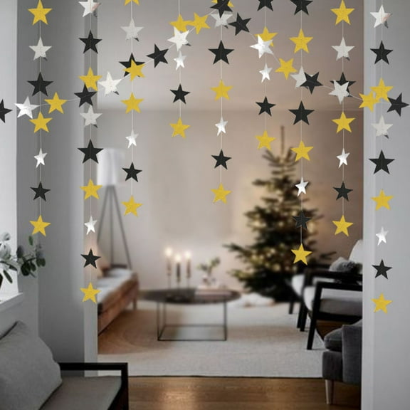 Dream Lifestyle 158 Inches Glitter Star Paper Garland Hanging Decoration for Graduation Class of 2022 Congrats Grad Wedding Birthday Festival Party Decorations