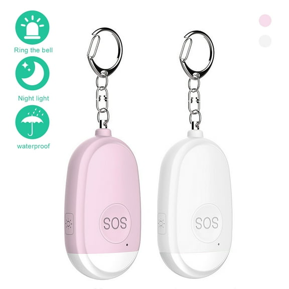 Dream Lifestyle 2 PCS Rechargeable Self Defense Keychain Alarm - 130 dB Loud Personal Siren Ring with LED Light - SOS Safety Alert Device Key Chain for Women,Kids,Elderly,Joggers
